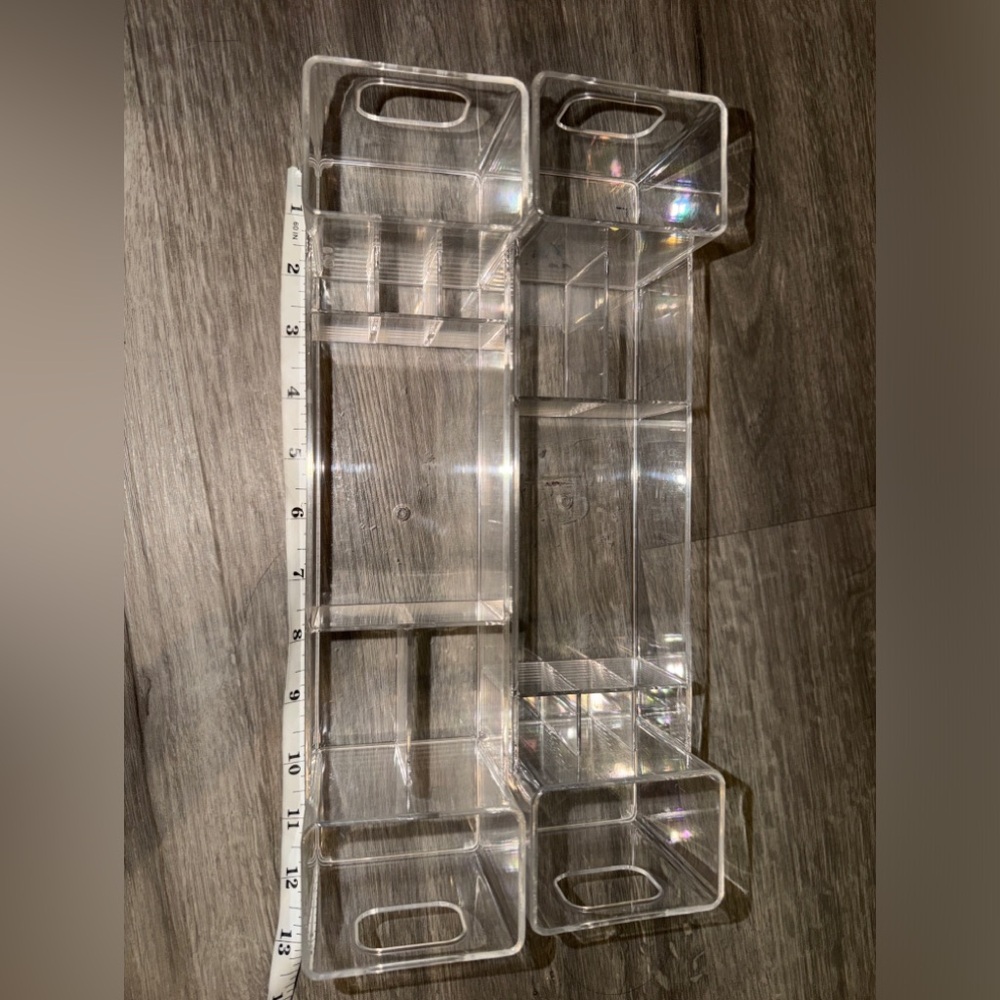 2 used clear acrylic vanity organizer